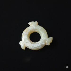 Lot 016 A RARE PALE CELADON JADE 'NOTCHED' DISC (XUANJI)
LATE NEOLITHIC TO SHANG DYNASTY STYLE