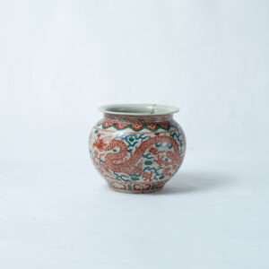Lot 021 A RARE RED AND GREEN ENAMEL 'DRAGON' JAR
MING DYNASTY, MARK OF CHENGHUA