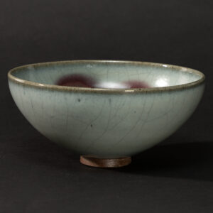 Lot 052 A LARGE SKY-BLUE GLAZED 'JUN' BOWL WITH COPPER-RED SPLASHYUAN - EARLY MING DYNASTY
