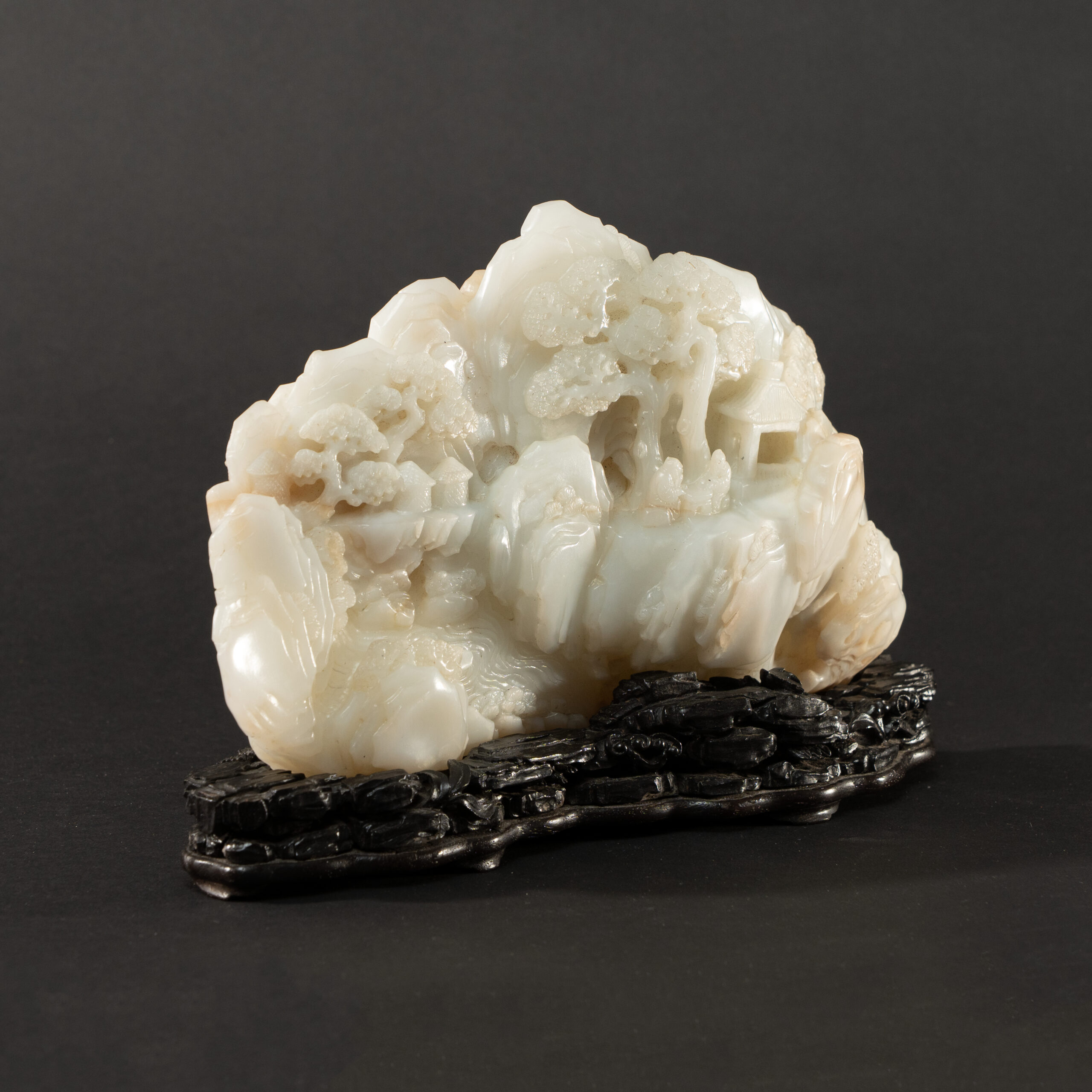 Lot 056 A MAGNIFICENT IMPERIAL WHITE JADE 'VILLAGE CELEBRATION' MOUNTAIN BOULDER
QING DYNASTY, 18TH/19TH CENTURY - Image 2