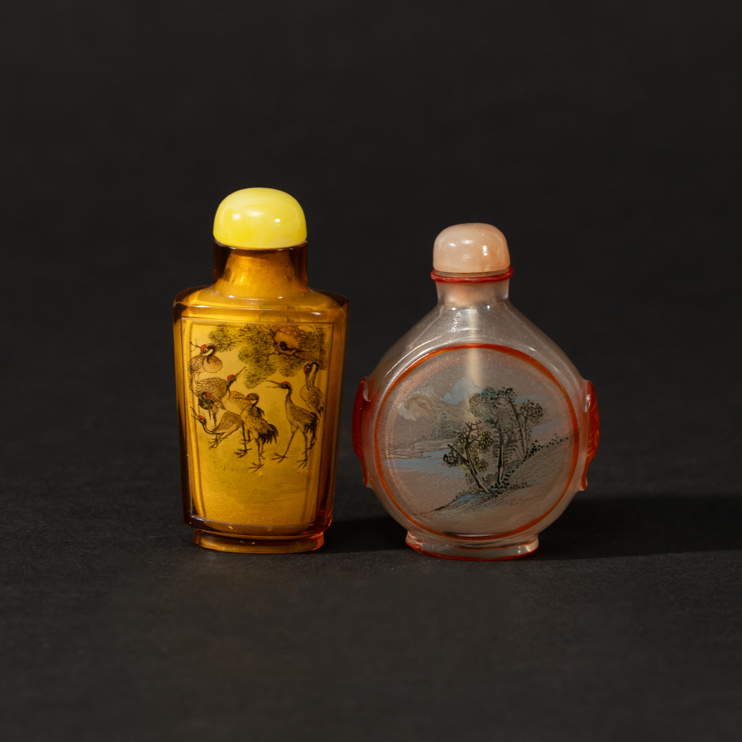 Lot 073 TWO INSIDE-PAINTED GLASS SNUFF BOTTLES
20TH CENTURY
