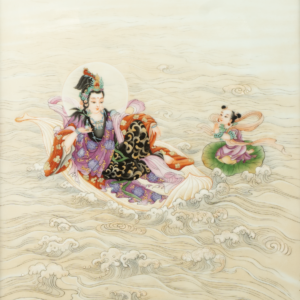 Lot 029 A FAMILLE ROSE 'GUANYIN CROSSING THE SEA' PORCELAIN PLAQUE
REPUBLIC PERIOD (1912–1949)
民国 粉彩“渡海观音”图瓷板